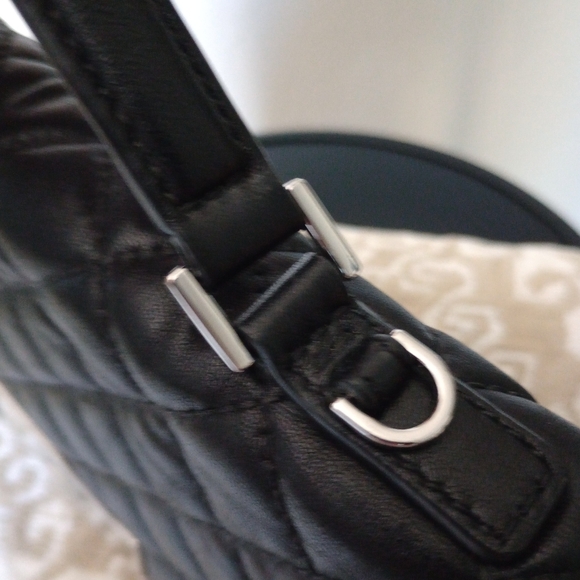 Michael Kors Black Leather Quilted Satchel Very Rare Iconic Bag - Picture 8 of 10